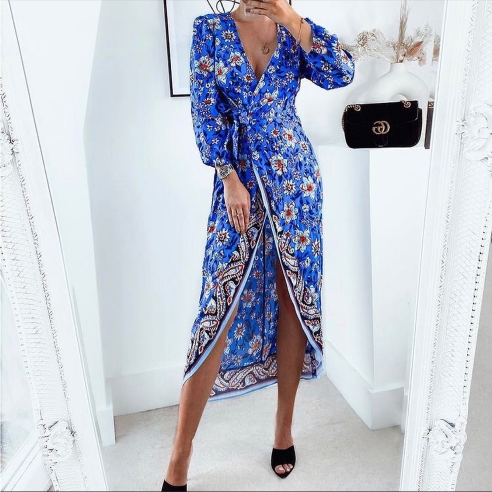 NWT bloggers favorite Zara wrap dress - Picture 3 of 7